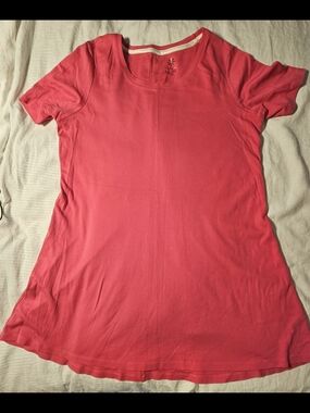 Issac Mizrahi Pink Short Sleeve Crewneck Tee Shirt Dress Size 1X